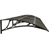 Image de vidaXL - Deurluifel - 400x75 - cm - polycarbonaat - zwart
