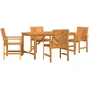 Image de vidaXL - Tuin - Eettafel - Set - 5 - st - Bruin - 150 - x - 90 - x - 74 - cm