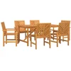 Image de vidaXL - Tuin - Eettafel - Set - 7 - st - Bruin - 150 - x - 90 - x - 74 - cm