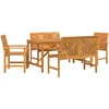 Image de vidaXL - Tuin - Eettafel - Set - 5 - st - Bruin - 150 - x - 90 - x - 74 - cm
