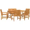 Image de vidaXL - Tuin - Eettafel - Set - 6 - st - Bruin - 150 - x - 90 - x - 74 - cm