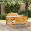 Image de vidaXL - Tuin - Eettafel - Set - 3 - st - Bruin - 150 - x - 90 - x - 74 - cm