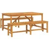 Image de vidaXL - Tuin - Eettafel - Set - 3 - st - Bruin - 150 - x - 90 - x - 74 - cm