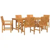 Image de vidaXL - Tuin - Eettafel - Set - 7 - st - Bruin - 200 - x - 90 - x - 74 - cm