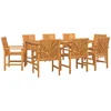 Image de vidaXL - Tuin - Eettafel - Set - 9 - st - Bruin - 200 - x - 90 - x - 74 - cm