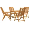 Image de vidaXL - Tuin - Eettafel - Set - 5 - st - Bruin - 90 - x - 90 - x - 74 - cm