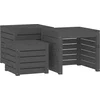 Image de vidaXL - 3-delige - Tuinboxset - massief - grenenhout - grijs