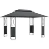 Image de vidaXL - Prieel - met - dak - 400x300x270 - cm - staal - antracietkleurig