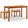 Image de vidaXL - 3-delige - Tuinset - met - kussens - massief - acaciahout