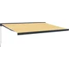 Image de vidaXL - Luifel - uittrekbaar - 4,5x3 - m - stof - en - aluminium - geel - en - wit