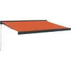 Image de vidaXL - Luifel - uittrekbaar - 3,5x2,5 - m - stof - en - aluminium - oranje - en - bruin