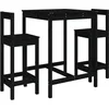 Image de vidaXL - 3-delige - Tuinbarset - massief - grenenhout - zwart