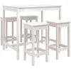 Image de vidaXL - 5-delige - Tuinbarset - massief - grenenhout - wit