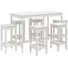 Image de vidaXL - 7-delige - Tuinbarset - massief - grenenhout - wit