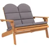 Image de vidaXL - Tuinbank - Adirondack - met - kussens - 126 - cm - massief - acaciahout