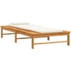 Image de vidaXL - Ligbed - met - crèmekleurig - lig- - en - hoofdkussen - massief - acaciahout