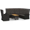 Image de vidaXL - 3-delige - Loungeset - met - kussens - poly - rattan - zwart