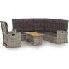 Image de vidaXL - 3-delige - Loungeset - met - kussens - poly - rattan - grijs