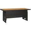 Image de vidaXL - Tuintafel - 100x50x43/63 - cm - acaciahout - en - poly - rattan - zwart