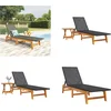 Image de vidaXL - Ligbed - met - tafeltje - poly - rattan - en - massief - acaciahout
