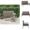 Image de vidaXL - Tuinbank - met - kussen - 105 - cm - poly - rattan - grijs