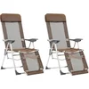 Image de vidaXL - Campingstoelen - met - voetensteun - 2 - st - inklapbaar - textileen - bruin