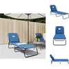 Image de vidaXL - Ligbed - inklapbaar - oxford - stof - en - gepoedercoat - staal - blauw