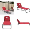 Image de vidaXL - Ligbed - inklapbaar - oxford - stof - en - gepoedercoat - staal - rood