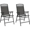 Image de vidaXL - Tuinstoelen - 2 - st - inklapbaar - staal - en - textileen - gemêleerd - grijs