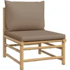 Image de vidaXL - Tuinmiddenbank - met - kussens - bamboe - taupe