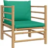 Image de vidaXL - Tuinbank - met - kussens - bamboe - groen