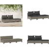 Image de vidaXL - 3-delige - tuinloungeset - met - kussens - grijs - poly - rattan