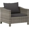 Image de vidaXL - Tuinfauteuil - met - kussen - grijs - poly - rattan