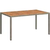 Image de vidaXL - Tuin - Tafel - Grijs - 150 - x - 90 - x - 75 - cm - poly - rattan