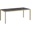 Image de vidaXL - Tuin - Tafel - Beige - poly - rattan