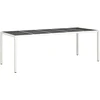 Image de vidaXL - Tuintafel - 250x100x75 - cm - poly - rattan - en - gehard - glas - wit