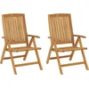 Image de vidaXL - Tuinstoelen - 2 - st - verstelbaar - massief - teakhout