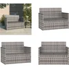 Image de vidaXL - Tuinbank - met - kussens - 105 - cm - poly - rattan - grijs