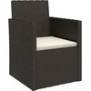 Image de vidaXL - Tuinstoel - met - kussen - poly - rattan - zwart