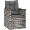 Image de vidaXL - Tuinstoel - met - kussens - poly - rattan - grijs