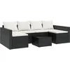 Image de vidaXL - 2-delige - Loungeset - met - kussens - poly - rattan - zwart