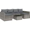 Image de vidaXL - 2-delige - Loungeset - met - kussens - poly - rattan - grijs