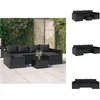 Image de vidaXL - 2-delige - Loungeset - met - kussens - poly - rattan - zwart