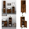 Image de vidaXL - Badkamerkast - 30x30x100 - cm - bewerkt - hout - gerookt - eikenkleurig