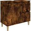 Image de vidaXL - Badkamerkast - 65x33x60 - cm - bewerkt - hout - gerookt - eikenkleurig