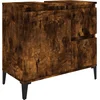Image de vidaXL - Badkamerkast - 65x33x60 - cm - bewerkt - hout - gerookt - eikenkleurig