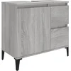 Image de vidaXL - Badkamerkast - 65x33x60 - cm - bewerkt - hout - grijs - sonoma - eikenkleurig
