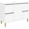 Image de vidaXL - Wastafelkast - 80x33x60 - cm - bewerkt - hout - wit