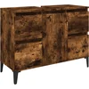 Image de vidaXL - Wastafelkast - 80x33x60 - cm - bewerkt - hout - gerookt - eikenkleurig