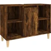 Image de vidaXL - Wastafelkast - 80x33x60 - cm - bewerkt - hout - gerookt - eikenkleurig
